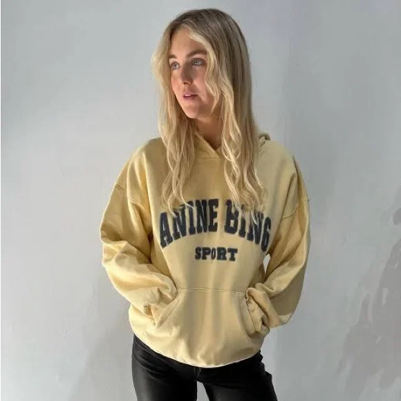 Anine Bing 💛 Sport Hoodie Harvey Sweatshirt - Picture 4 of 5